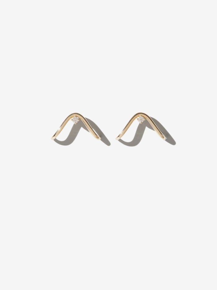 Chic Custom Gold Earrings, French Niche Style, Elegant Lightweight Stud Jewelry Gift for Her - 图片 1