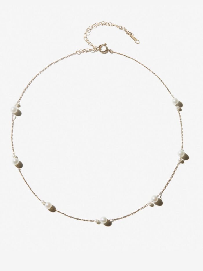 French Style Pearl Necklace for Women, Elegant Luxury Waterdrop Pendant, Minimalist Clavicle Chain Jewelry - 图片 1