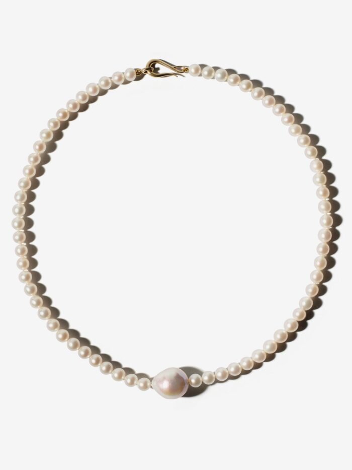 Chic Custom Pearl Necklace, French Minimalist Luxury Design, Elegant Jewelry Gift for Her - 图片 1